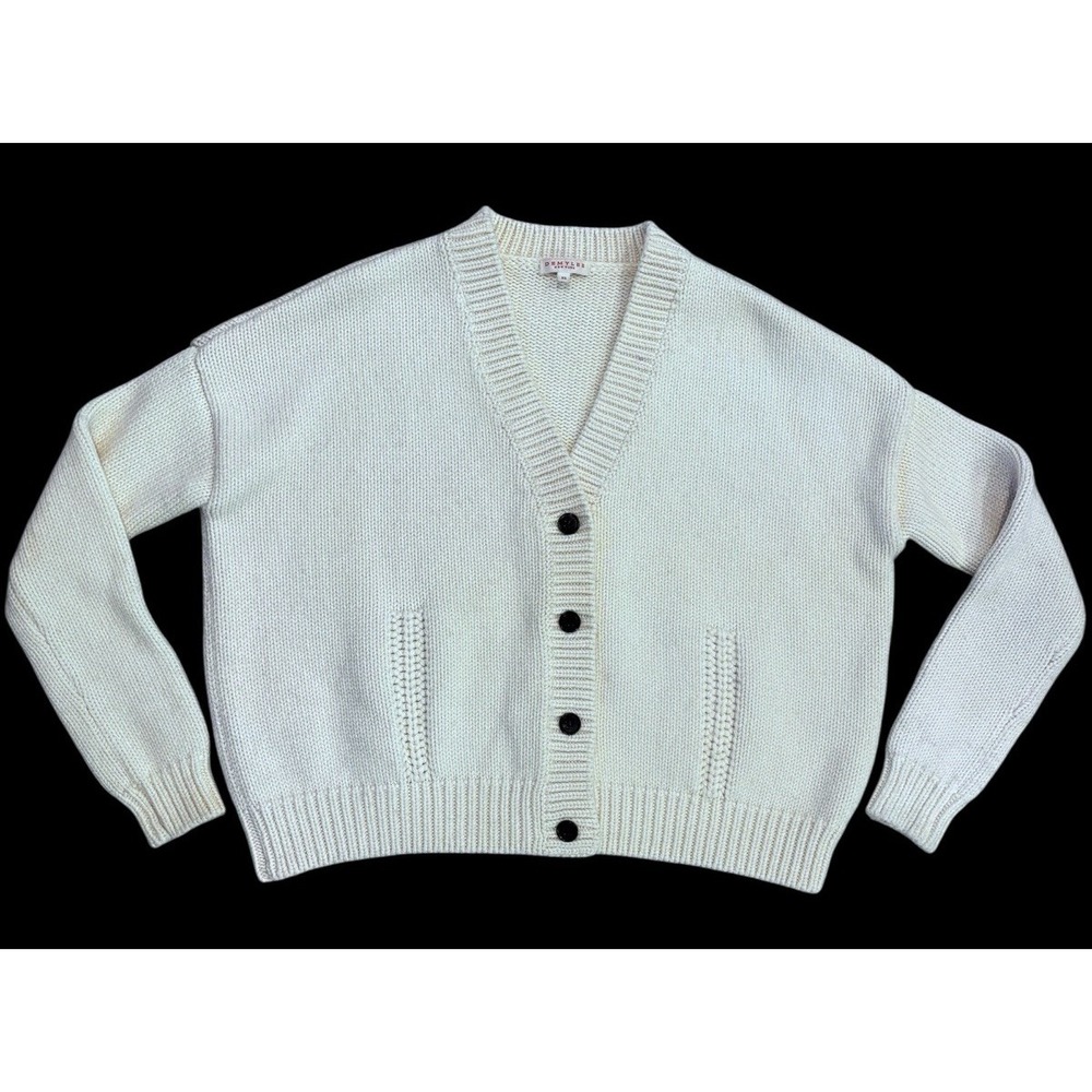Demylee New‎ York Peyton Wool Knit Ivory Cardigan Sweater XS